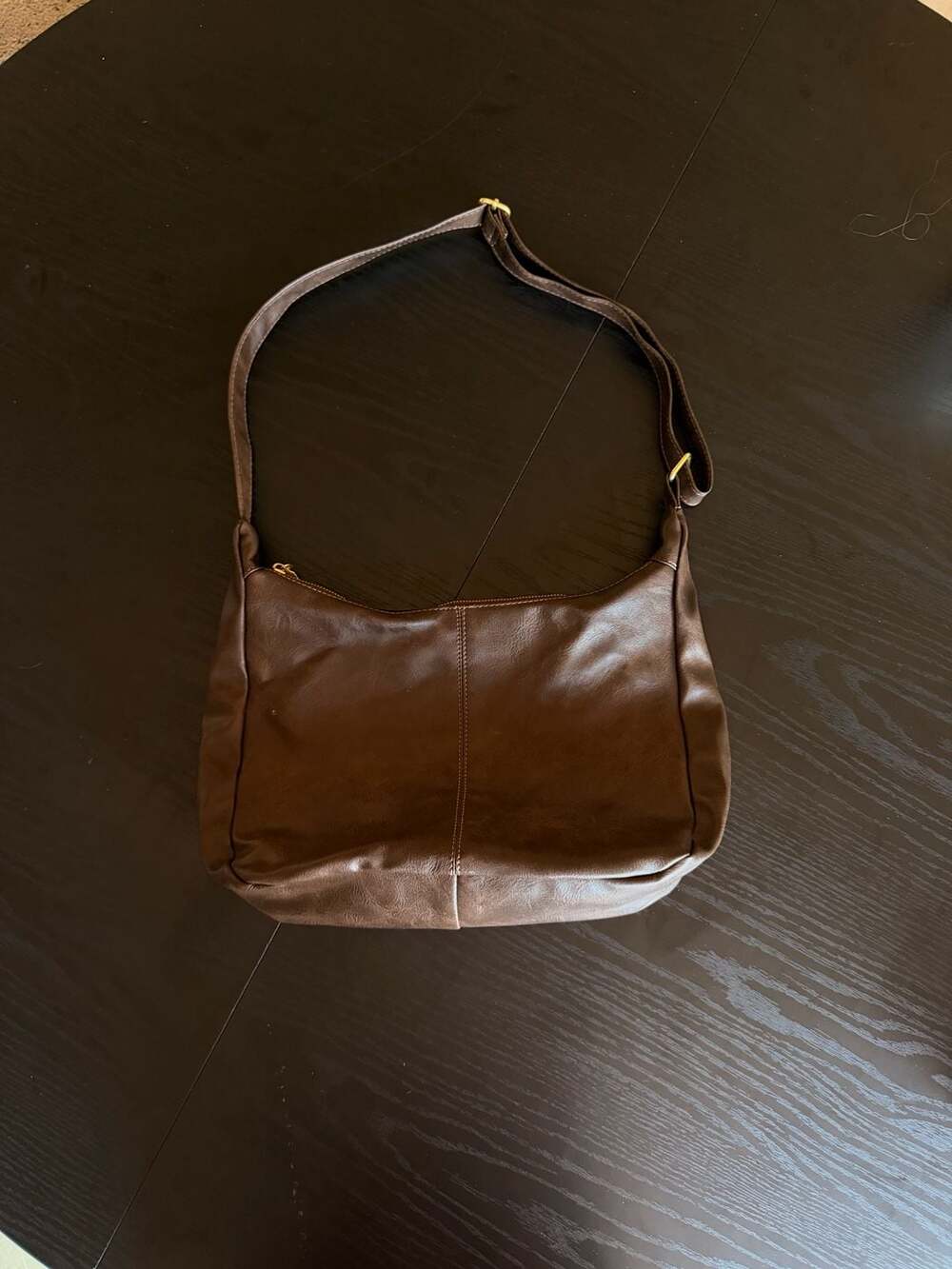Unbranded Brown Faux Learher Crossbody Hobo Shoulder Bag